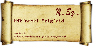Mándoki Szigfrid névjegykártya